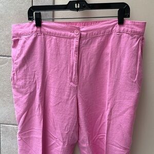 H&M Vibrant Pink Linen Blend Pants